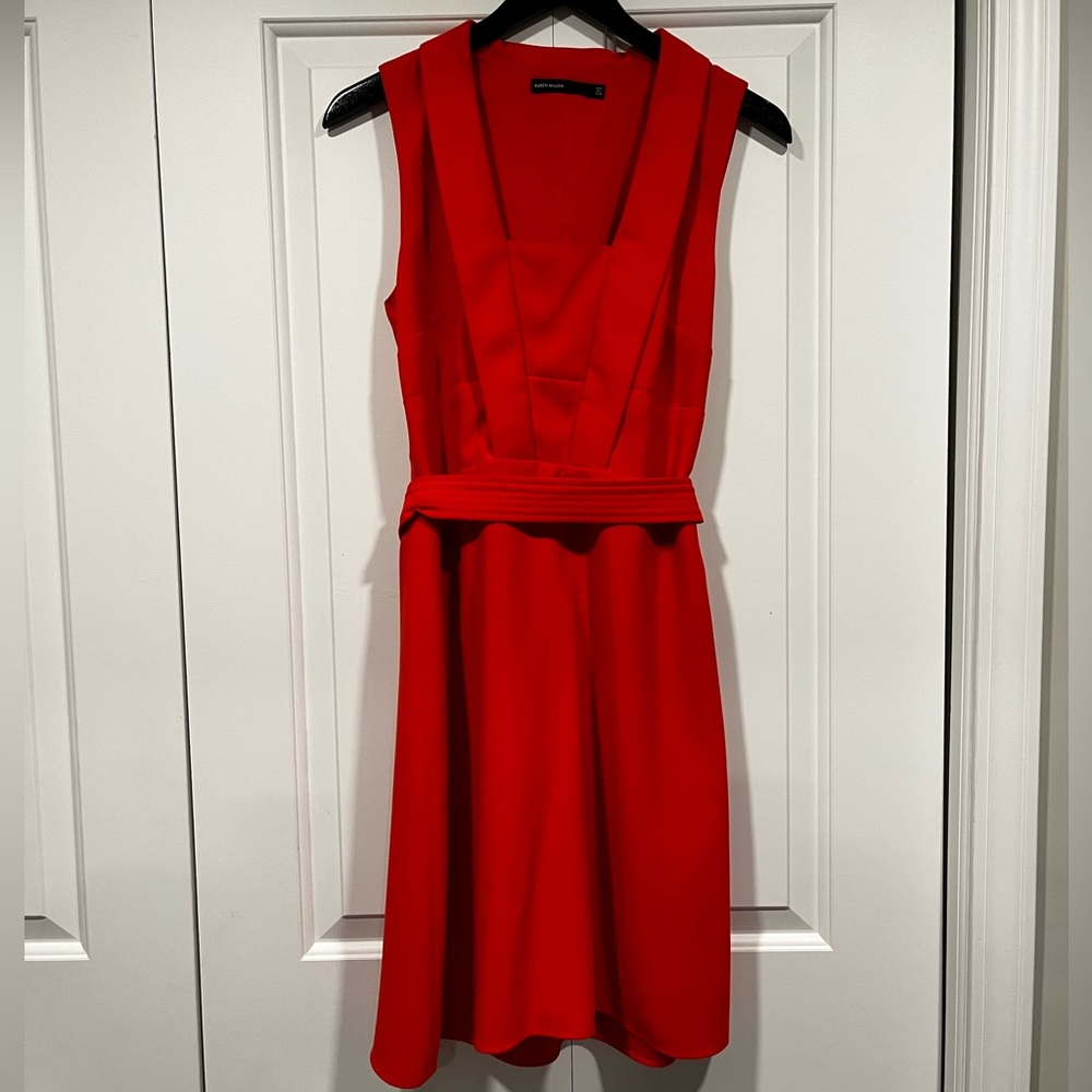 Karen Millen Orange Dress With Belt